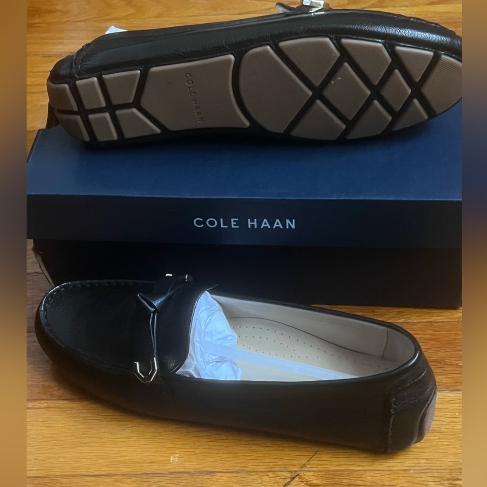 BRAND NEW Cole Haan Evelyn Bow Driver loafers-Black size 9.5
